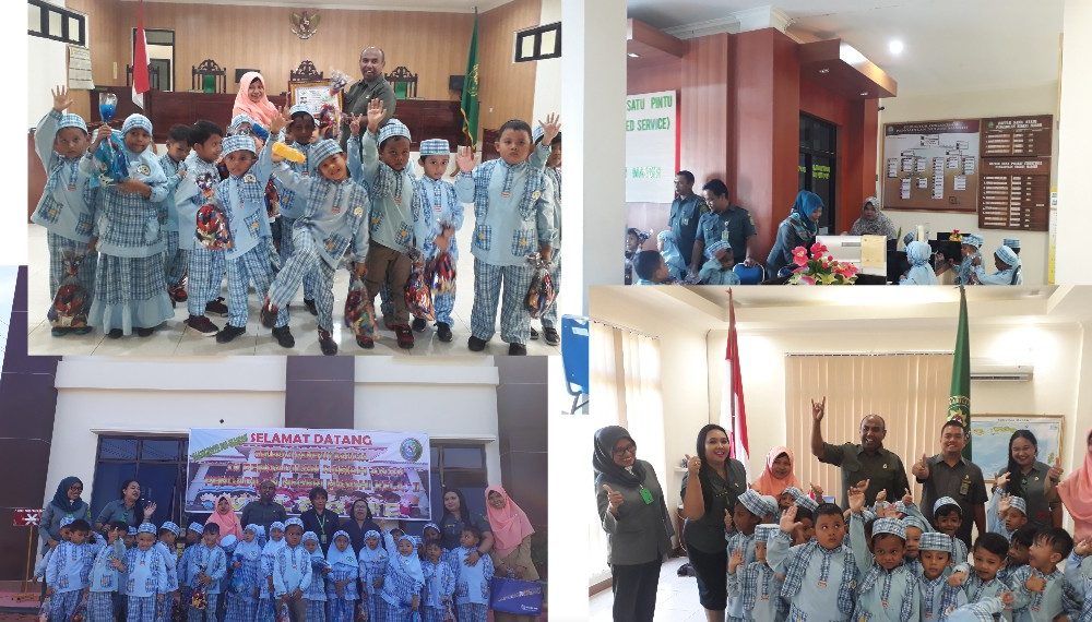 Sejumlah Siswa Paud Nurul Falah, Kunjungi Kantor PN Masohi