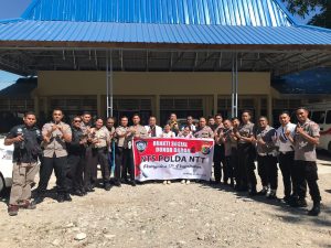 Peringati 11 Tahun Pengabdian, Puluhan Polisi di Kupang Donor Darah