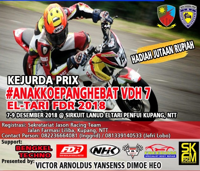 Balap Motor Perebutkan Piala Victor Dimoe Heo Siap Digelar di Kupang