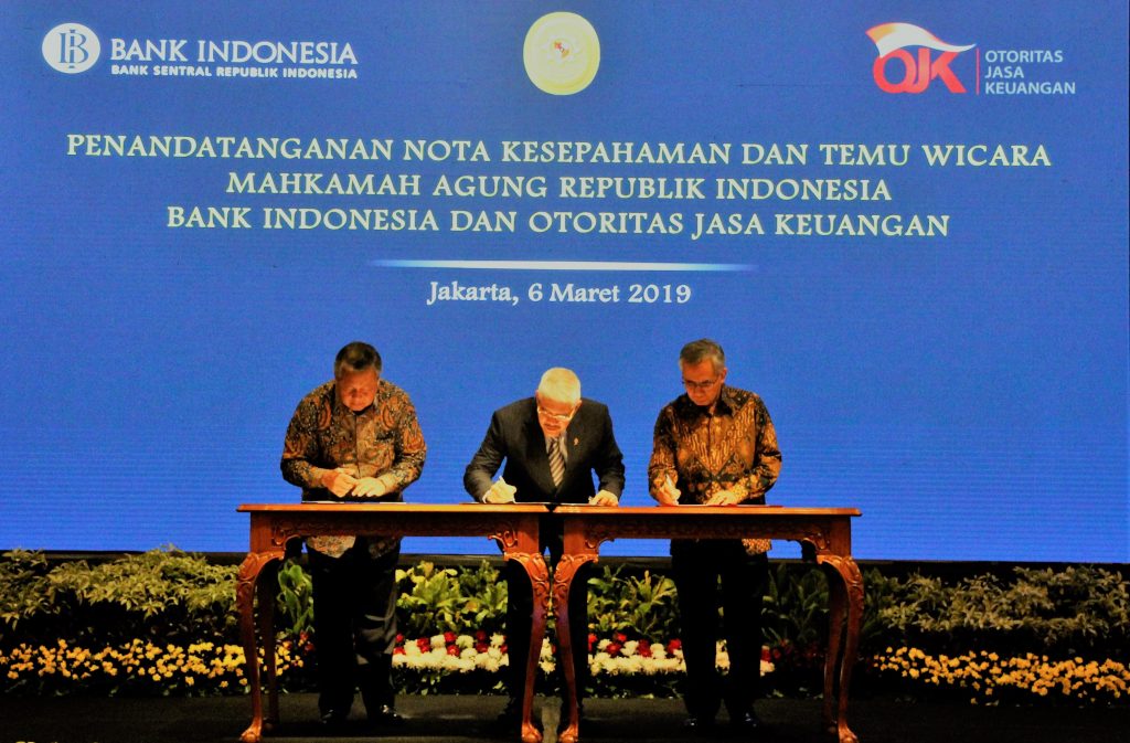 BI, MA dan OJK Perkuat Koordinasi dan Kerjasama Peningkatan Wawasan Hakim