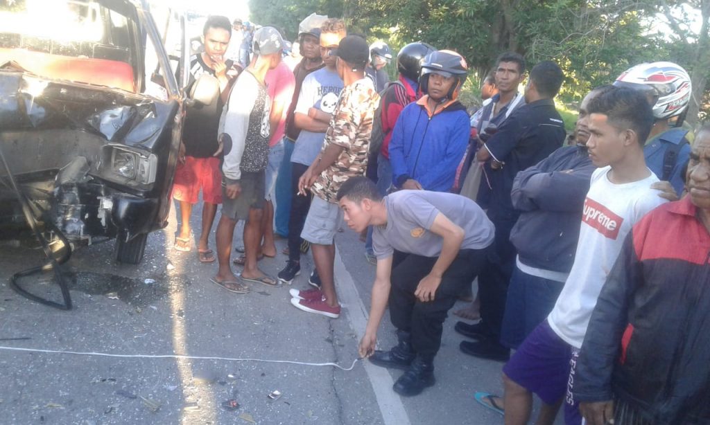 Pulang Tugas Pengamanan Pemilu, Kapospol Tuapukan Tewas Tertabrak Pick Up