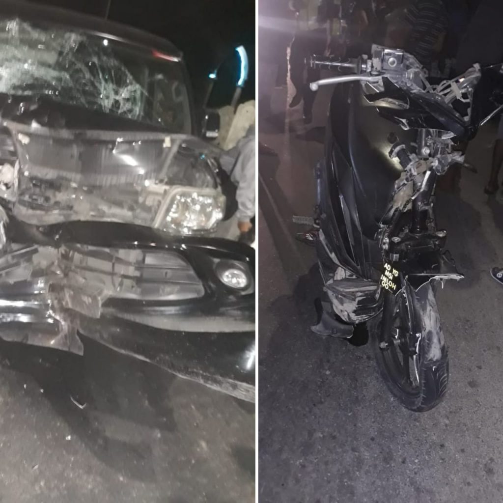 Lakalantas Depan Benteng Kupang, Pemotor Patah Kaki-Tangan, Mobil-Motor Ringsek