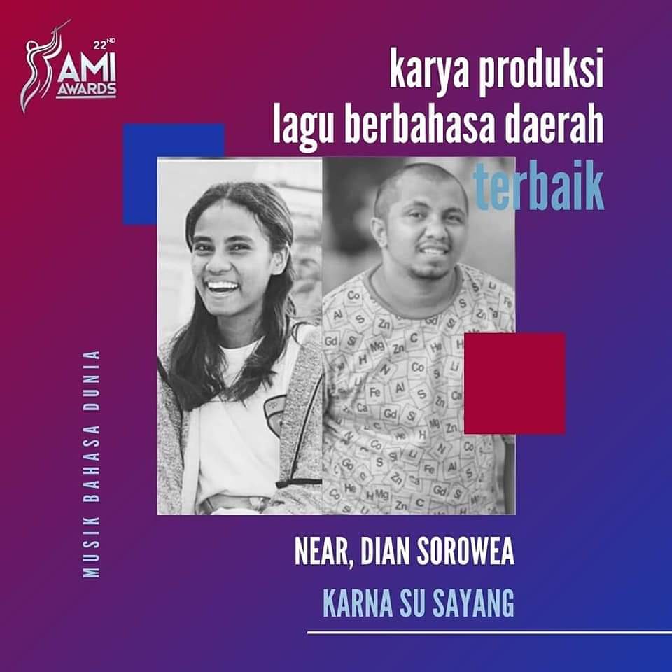 Anak NTT, Near dan Dian Sorowea Raih AMI Award 2019