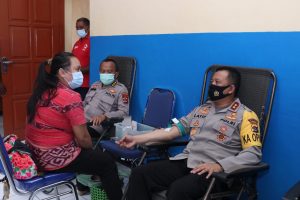 HUT Ke-70 Polairud di Kupang, Sumbang Puluhan Kantong Darah