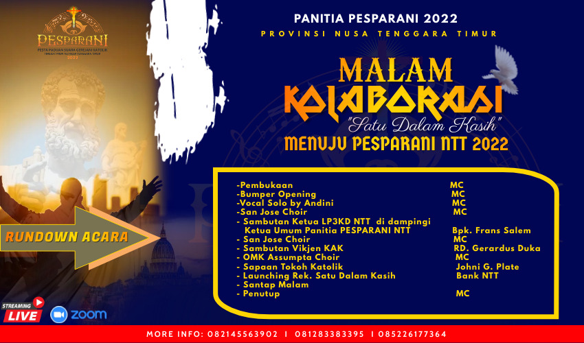 Petang Ini, Panitia PESPARANI NTT Gelar Malam Kolaborasi dan Launching Rekening “Satu Dalam Kasih” dari Bank NTT
