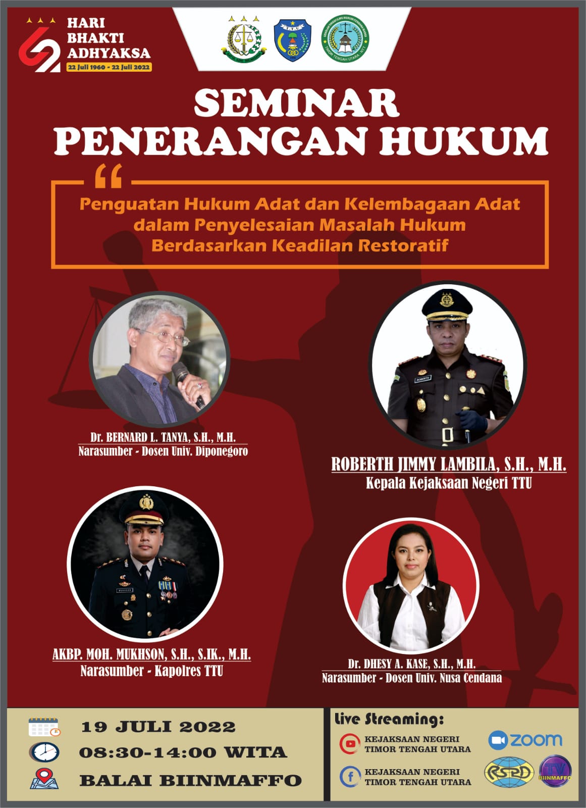 Selasa, Kejari TTU Gelar Seminar Penguatan Hukum Adat, Hadirkan 4 Narasumber, Seluruh Kades-Camat jadi Peserta