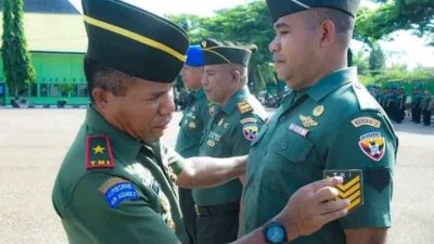 141 Prajurit Korem 161/Wira Sakti Kupang Naik Pangkat