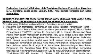Jaksa Sebut Jonas Salean “Berkas Terpisah”