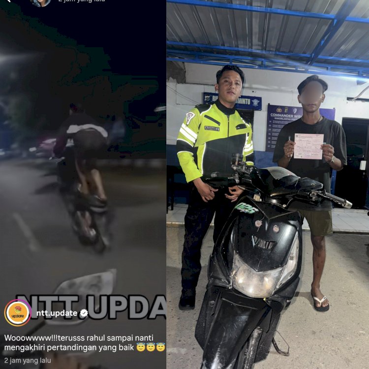 Viral Menggeber Motor Tengah Malam, 2 Pengendara Langsung Ditilang Polresta Kupang