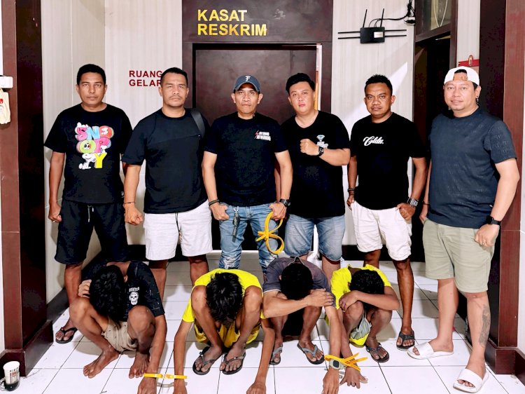 Kurang dari 24 Jam, Jatanras Polresta Kupang Kota Ringkus Lima Pencuri Baterai Rp228 Juta