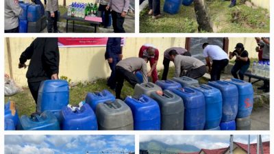 Polres Manggarai Musnahkan Ratusan Liter Miras Ilegal