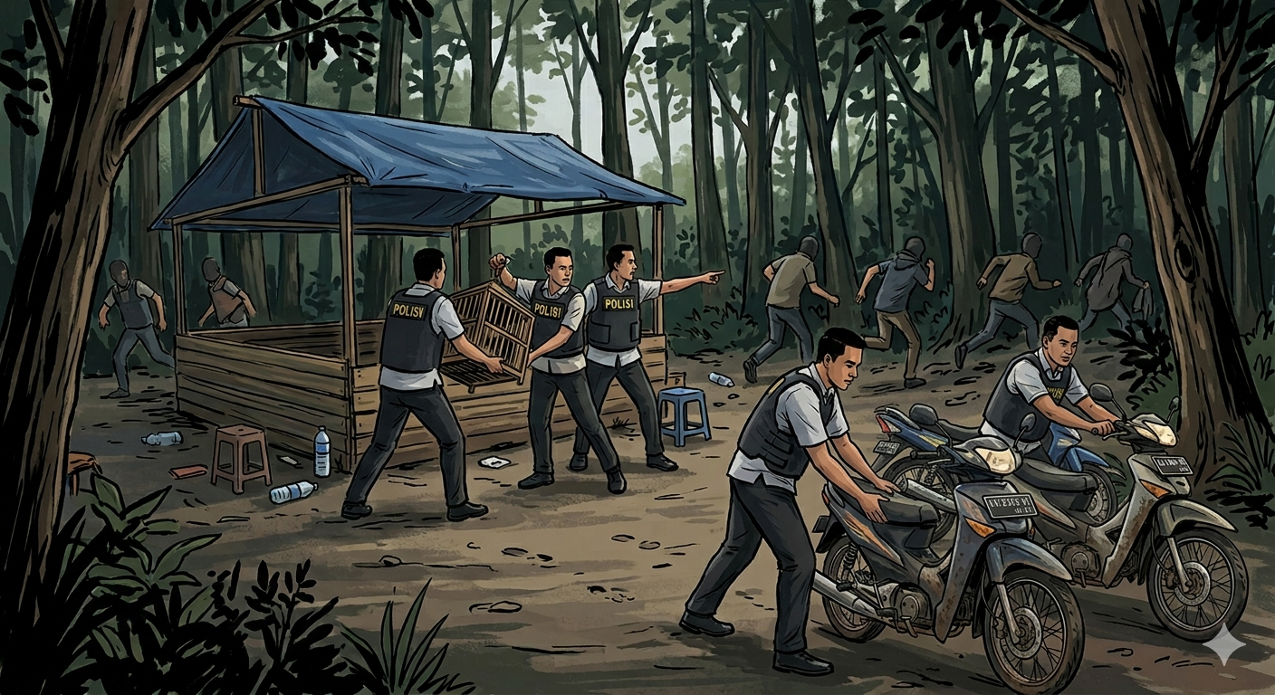 Gerebek Sabung Ayam di Hutan Jati Raihenek, Polres Belu Amankan 3 Motor Gerebek Sabung Ayam di Hutan Jati Raihenek, Polres Belu Amankan 3 Motor