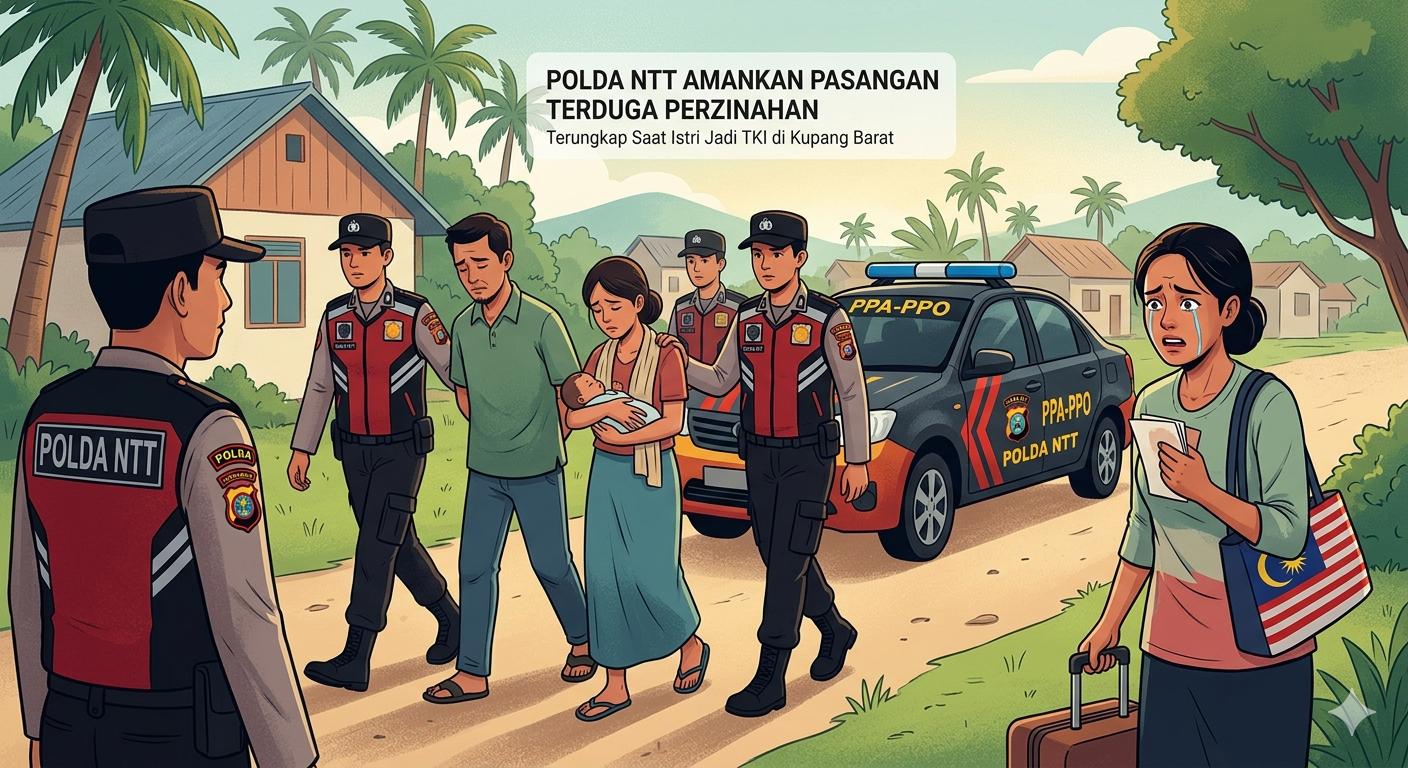 Polisi Amankan Pasangan Terduga Perzinahan di Kupang, Terungkap Dugaan Hubungan Gelap Saat Istri Jadi TKI Polisi Amankan Pasangan Terduga Perzinahan di Kupang, Terungkap Dugaan Hubungan Gelap Saat Istri Jadi TKI