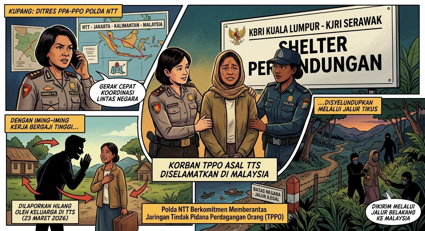 Polda NTT Selamatkan Korban TPPO Asal TTS, Diselundupkan Lewat Jalur Tikus ke Malaysia Polda NTT Selamatkan Korban TPPO Asal TTS, Diselundupkan Lewat Jalur Tikus ke Malaysia