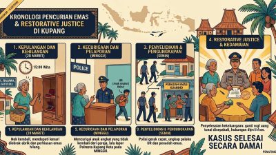 Anak Angkat Nekat Curi Seluruh Emas Orang Tua Asuh di Kupang