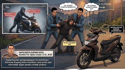 Polresta Kupang Ringkus Pelaku Curanmor di Parkiran Rumah Sakit